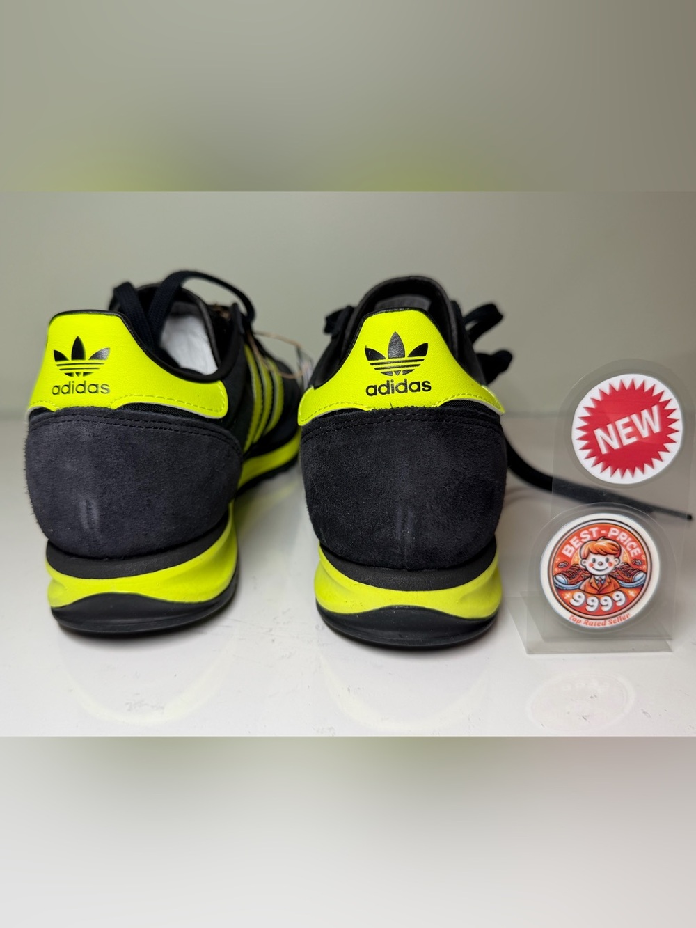 adidas Originals - Size 8 Men’s SL 72 RS IG4647 Black Solar Yellow Sneakers New - Picture 5 of 10